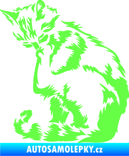 Samolepka Kočka 032 levá Fluorescentní zelená