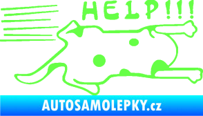 Samolepka Kočka Help samolepka na bok  Fluorescentní zelená