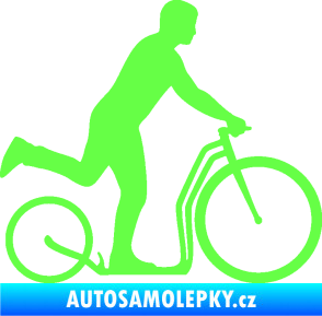 Samolepka Koloběžka 001 pravá jízda  Fluorescentní zelená