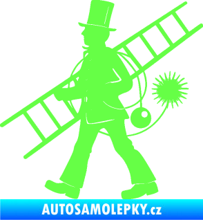 Samolepka Kominík 001 levá Fluorescentní zelená