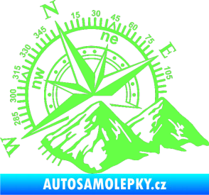 Samolepka Kompas 002 levá hory Fluorescentní zelená