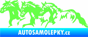 Samolepka Koníci 004 levá stádo Fluorescentní zelená