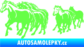 Samolepka Koníci 005 stádo levá Fluorescentní zelená