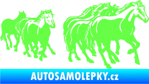 Samolepka Koníci 005 stádo pravá Fluorescentní zelená
