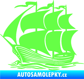 Samolepka Koráb 002 levá Fluorescentní zelená