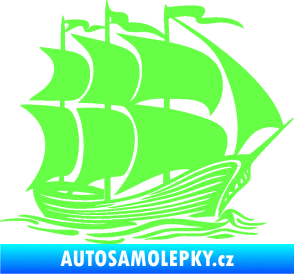 Samolepka Koráb 002 pravá Fluorescentní zelená