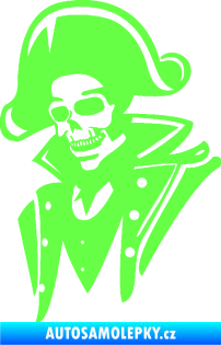 Samolepka Kostra pirát levá Fluorescentní zelená