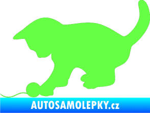 Samolepka Koťátko 001 levá Fluorescentní zelená