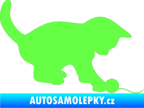 Samolepka Koťátko 001 pravá Fluorescentní zelená