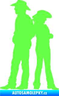 Samolepka Kovboj a kovbojka 001 levá Fluorescentní zelená