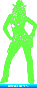 Samolepka Kovbojka 001 levá Fluorescentní zelená