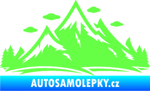 Samolepka Krajina hory 002 pravá Fluorescentní zelená