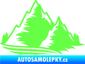 Samolepka Krajina hory 003 pravá Fluorescentní zelená