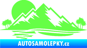 Samolepka Krajina hory 004 levá Fluorescentní zelená