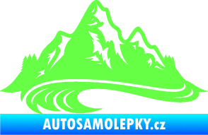 Samolepka Krajina hory 008 levá Fluorescentní zelená