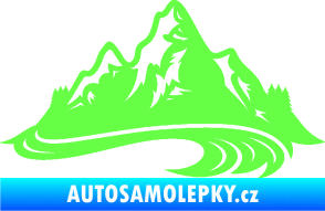 Samolepka Krajina hory 008 pravá Fluorescentní zelená