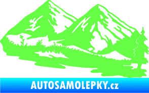 Samolepka Krajina hory 012 pravá Fluorescentní zelená