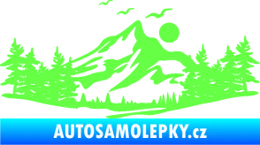 Samolepka Krajina hory 027 pravá Fluorescentní zelená