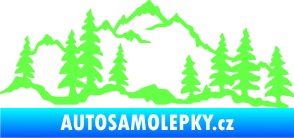 Samolepka Krajina hory 033 levá Fluorescentní zelená