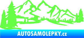 Samolepka Krajina hory 038 levá Fluorescentní zelená