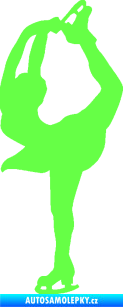 Samolepka Krasobruslení 003 levá krasobruslařka Fluorescentní zelená