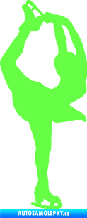 Samolepka Krasobruslení 003 pravá krasobruslařka Fluorescentní zelená