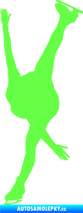 Samolepka Krasobruslení 005 levá krasobruslařka Fluorescentní zelená