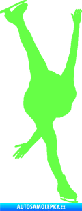 Samolepka Krasobruslení 005 pravá krasobruslařka Fluorescentní zelená