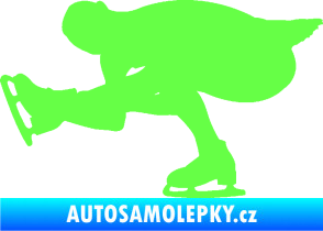 Samolepka Krasobruslení 007 levá krasobruslařka Fluorescentní zelená