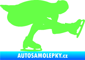 Samolepka Krasobruslení 007 pravá krasobruslařka Fluorescentní zelená