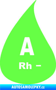 Samolepka Krevní skupina A Rh- kapka Fluorescentní zelená