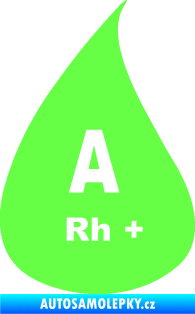 Samolepka Krevní skupina A Rh+ kapka Fluorescentní zelená
