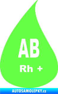 Samolepka Krevní skupina AB Rh+ kapka Fluorescentní zelená