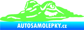 Samolepka Krokodýl 003 levá hlava na hladině Fluorescentní zelená