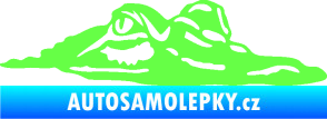 Samolepka Krokodýl 003 pravá hlava na hladině Fluorescentní zelená