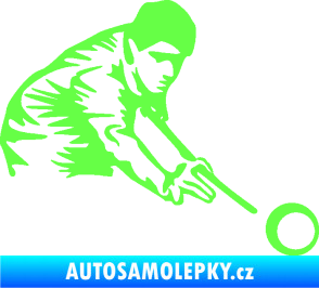 Samolepka Kulečník 001 pravá hráč s tágem Fluorescentní zelená