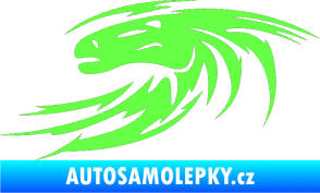 Samolepka Kůň 023 levá hlava s vlající hřívou Fluorescentní zelená