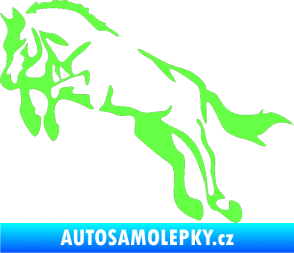Samolepka Kůň 025 levá skok Fluorescentní zelená