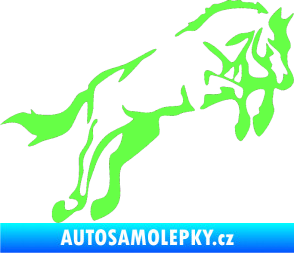 Samolepka Kůň 025 pravá skok Fluorescentní zelená