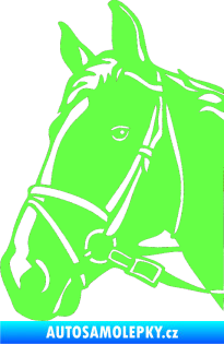 Samolepka Kůň 028 levá hlava s uzdou Fluorescentní zelená