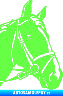 Samolepka Kůň 028 pravá hlava s uzdou Fluorescentní zelená