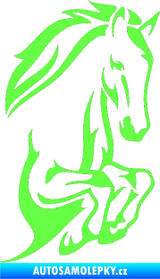 Samolepka Kůň 031 pravá skok Fluorescentní zelená