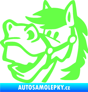 Samolepka Kůň 041 levá veselý Fluorescentní zelená