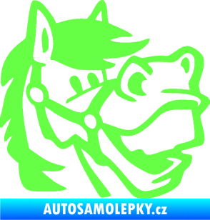Samolepka Kůň 041 pravá veselý  Fluorescentní zelená