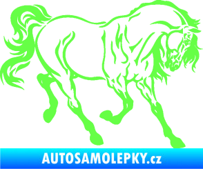 Samolepka Kůň 048 pravá Fluorescentní zelená