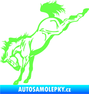 Samolepka Kůň 052 levá vykopává zadní nohy Fluorescentní zelená