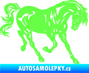 Samolepka Kůň 056 pravá Fluorescentní zelená