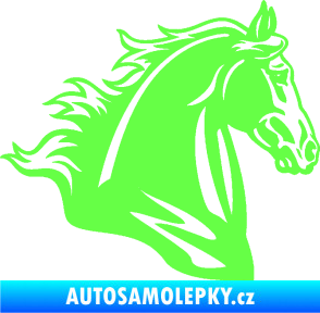 Samolepka Kůň 058 pravá hlava s hřívou Fluorescentní zelená