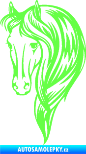 Samolepka Kůň 064 levá s hřívou Fluorescentní zelená