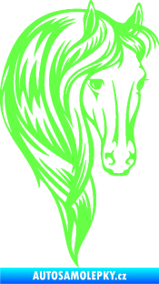 Samolepka Kůň 064 pravá s hřívou Fluorescentní zelená